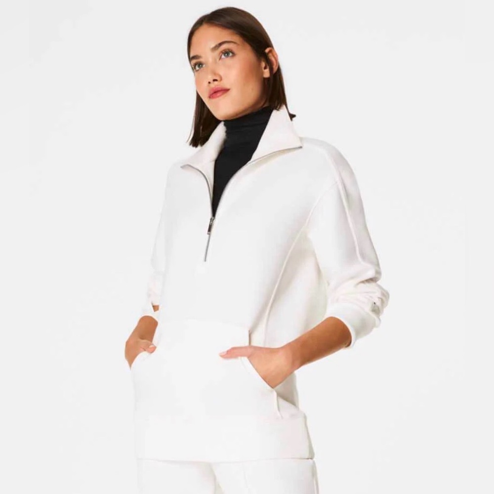 NWT, SPANX AirEssentials Half Zip Tunic, XS, White